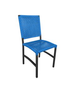 Cadeira Deck Alumínio Junco Sintético Azul Unicolor