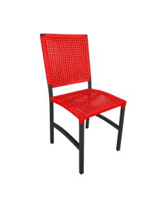 Cadeira Deck Alumínio Junco Sintético Vermelho Unicolor