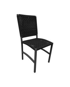 Cadeira Deck Alumínio Corda Náutica Preto