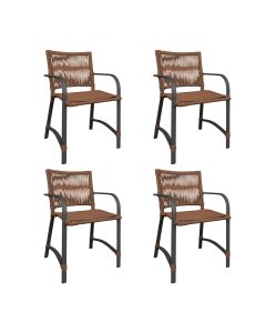 Kit 4 Cadeiras Resort Alumínio Fibra Torcida Oliva