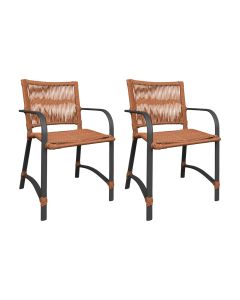 Kit 2 Cadeiras Resort Alumínio Fibra Torcida Terracota