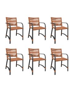 Kit 6 Cadeiras Resort Alumínio Fibra Torcida Terracota