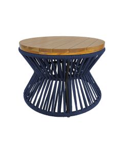 Mesa De Centro Ampulheta Corda Náutica Azul Marinho