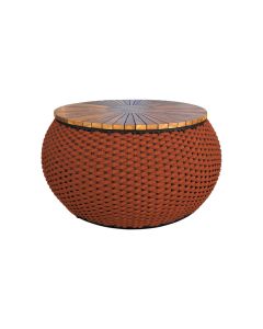 Mesa De Centro Barril Alumínio Corda Náutica Terracota