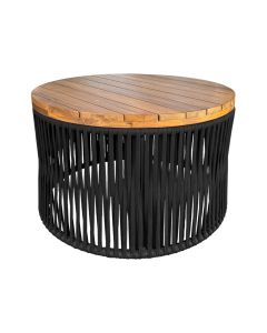 Mesa De Centro Berlim Alumínio Corda Náutica Preto