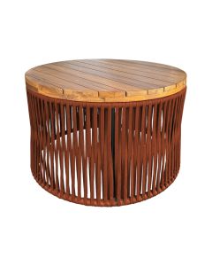 Mesa De Centro Berlim Alumínio Corda Náutica Terracota