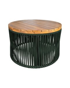 Mesa De Centro Berlim Alumínio Corda Náutica Verde Militar