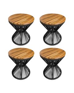 Kit 4 Puffs Ampulheta Alumínio Corda Náutica Preto