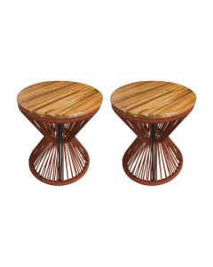 Kit 2 Puffs Ampulheta Alumínio Corda Náutica Terracota