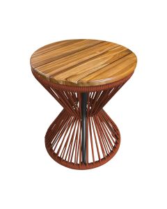 Puff Ampulheta Alumínio Corda Náutica Terracota
