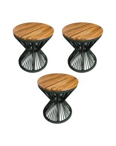 Kit 3 Puffs Ampulheta Alumínio Corda Náutica Verde Militar