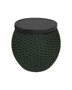 Puff Barril Tampo Aluminio Corda Náutica Verde Militar