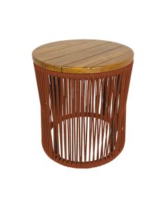 Puff Lyon Alumínio Corda Náutica Terracota